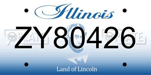 ZY80426 Illinois License Plate