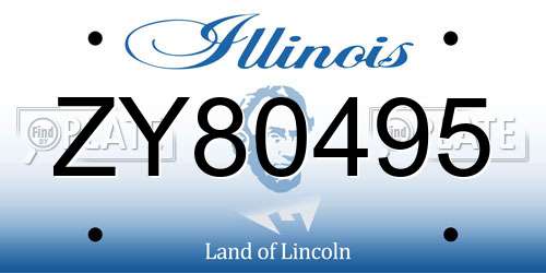 ZY80495 Illinois License Plate