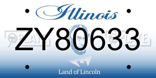 ZY80633 Illinois License Plate