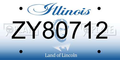 ZY80712 Illinois License Plate