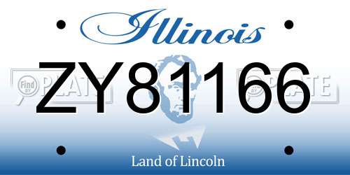 ZY81166 Illinois License Plate