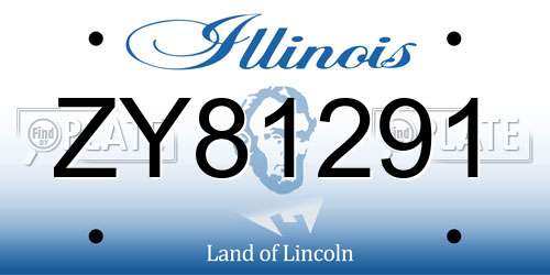 ZY81291 Illinois License Plate