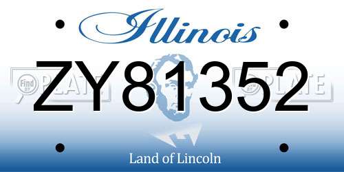 ZY81352 Illinois License Plate