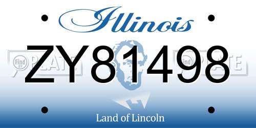ZY81498 Illinois License Plate