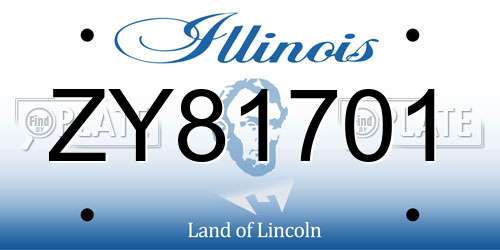 ZY81701 Illinois License Plate