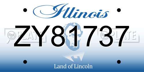 ZY81737 Illinois License Plate
