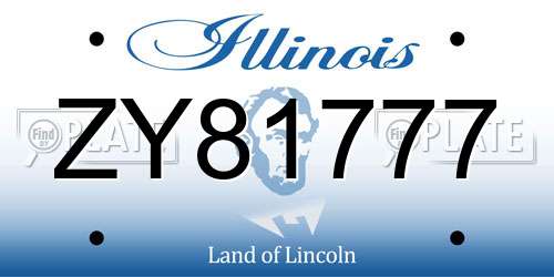 ZY81777 Illinois License Plate