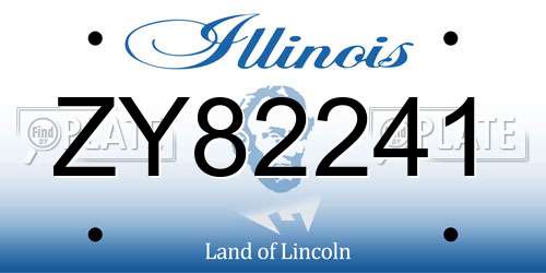 ZY82241 Illinois License Plate