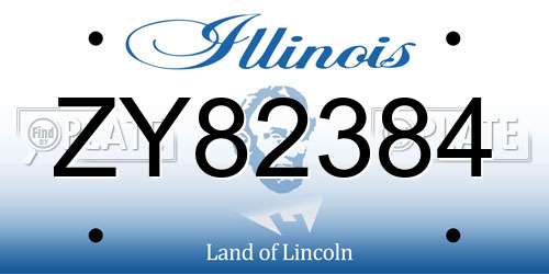 ZY82384 Illinois License Plate