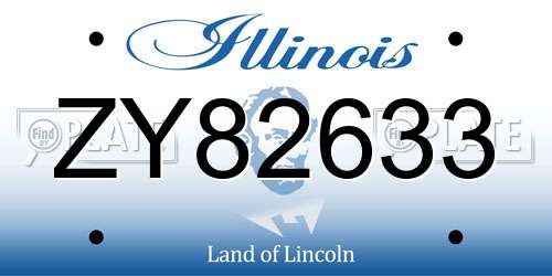 ZY82633 Illinois License Plate