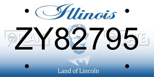 ZY82795 Illinois License Plate