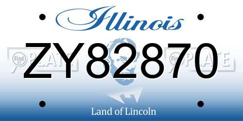 ZY82870 Illinois License Plate