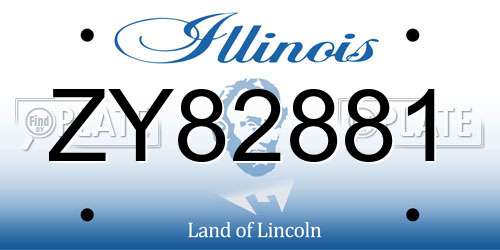 ZY82881 Illinois License Plate
