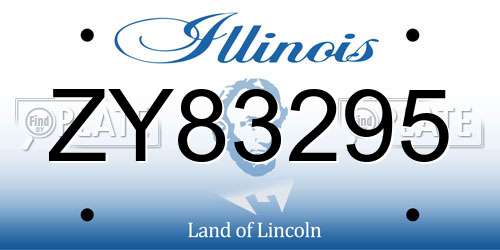 ZY83295 Illinois License Plate