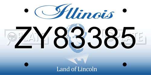 ZY83385 Illinois License Plate