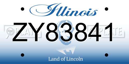 ZY83841 Illinois License Plate