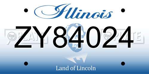 ZY84024 Illinois License Plate