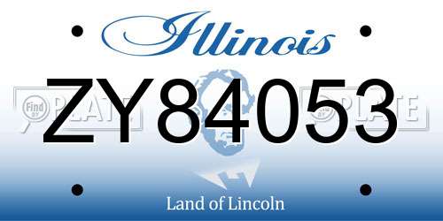 ZY84053 Illinois License Plate