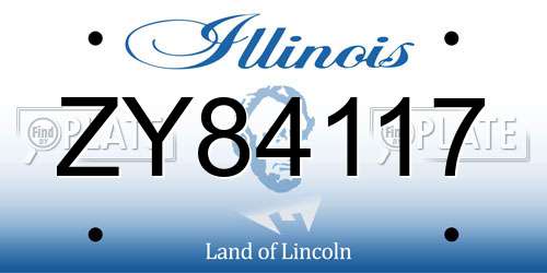 ZY84117 Illinois License Plate