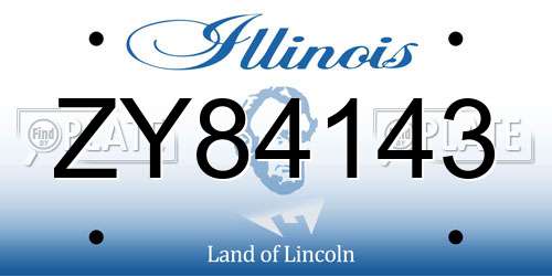 ZY84143 Illinois License Plate