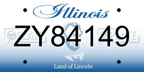 ZY84149 Illinois License Plate