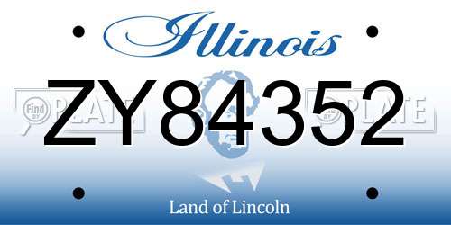 ZY84352 Illinois License Plate
