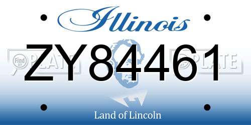 ZY84461 Illinois License Plate