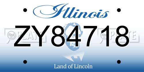 ZY84718 Illinois License Plate