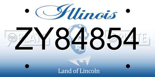 ZY84854 Illinois License Plate