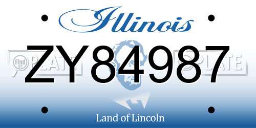ZY84987 Illinois License Plate