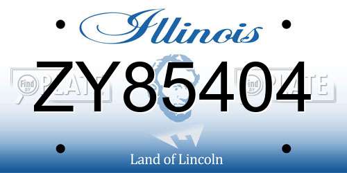 ZY85404 Illinois License Plate