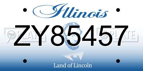ZY85457 Illinois License Plate