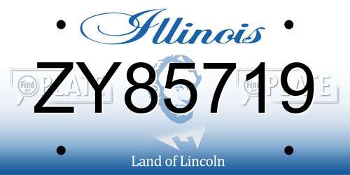 ZY85719 Illinois License Plate