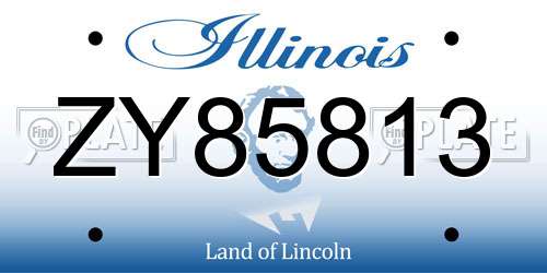 ZY85813 Illinois License Plate
