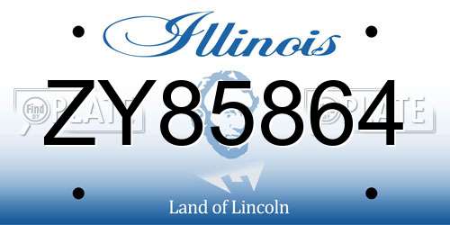 ZY85864 Illinois License Plate