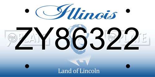ZY86322 Illinois License Plate