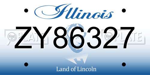 ZY86327 Illinois License Plate
