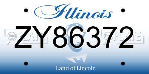 ZY86372 Illinois License Plate