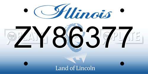 ZY86377 Illinois License Plate