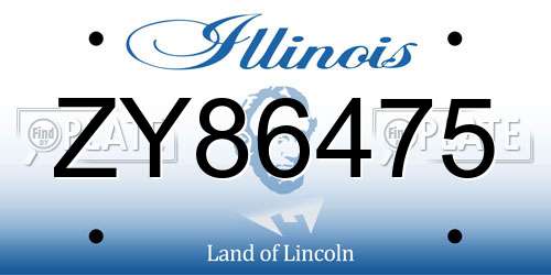 ZY86475 Illinois License Plate