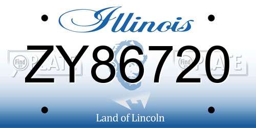 ZY86720 Illinois License Plate