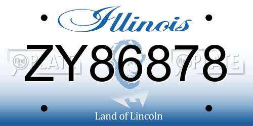 ZY86878 Illinois License Plate