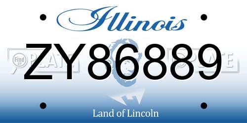 ZY86889 Illinois License Plate