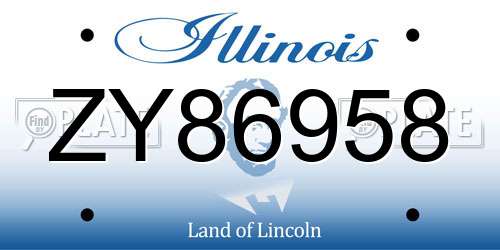 ZY86958 Illinois License Plate
