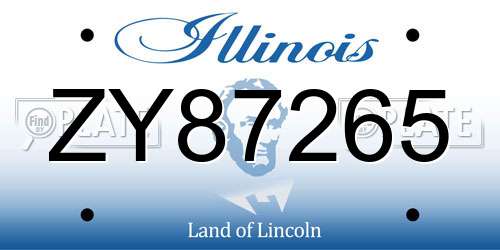 ZY87265 Illinois License Plate