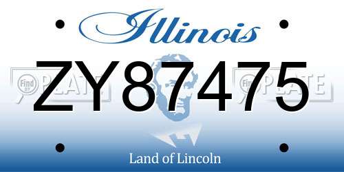 ZY87475 Illinois License Plate