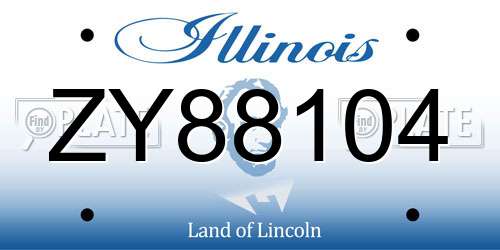 ZY88104 Illinois License Plate