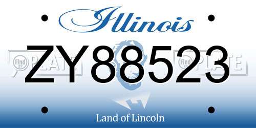 ZY88523 Illinois License Plate