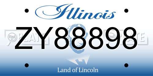 ZY88898 Illinois License Plate
