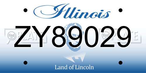 ZY89029 Illinois License Plate